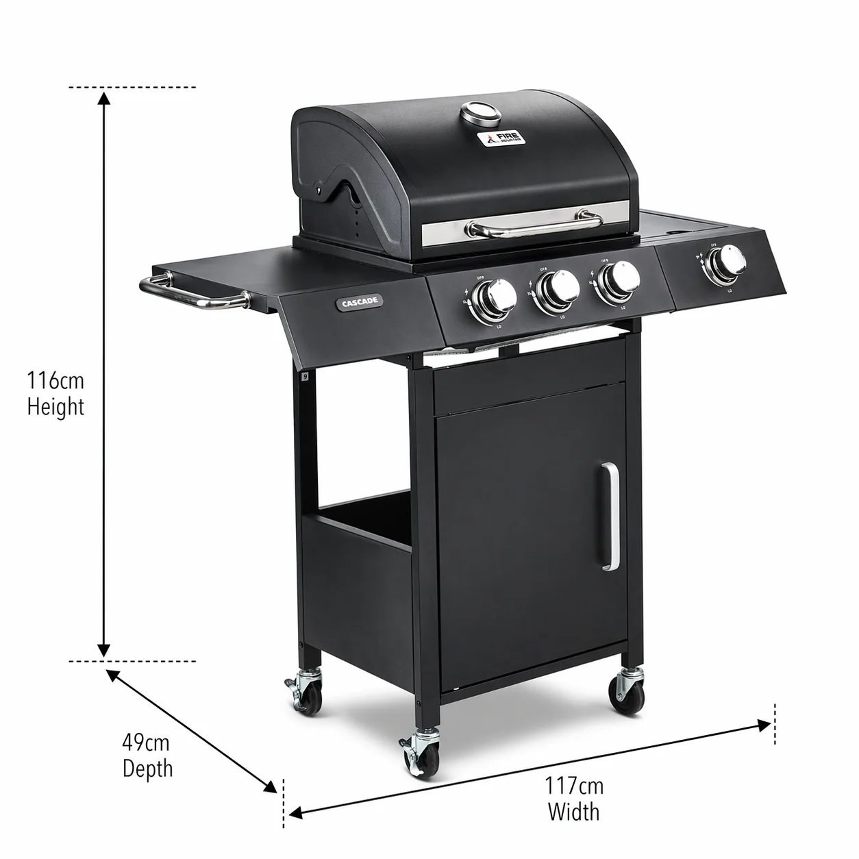 Fire Mountain Cascade 4 Burner Gas BBQ (3+1) - Image 13