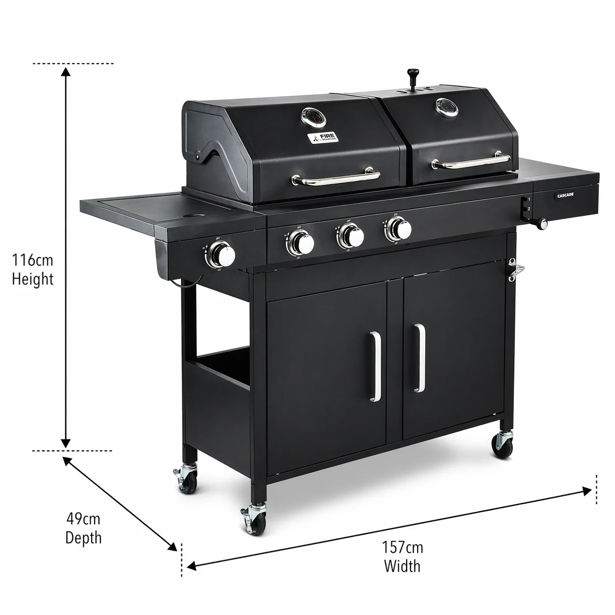 Fire Mountain Cascade Dual Fuel Gas & Charcoal BBQ - Image 16