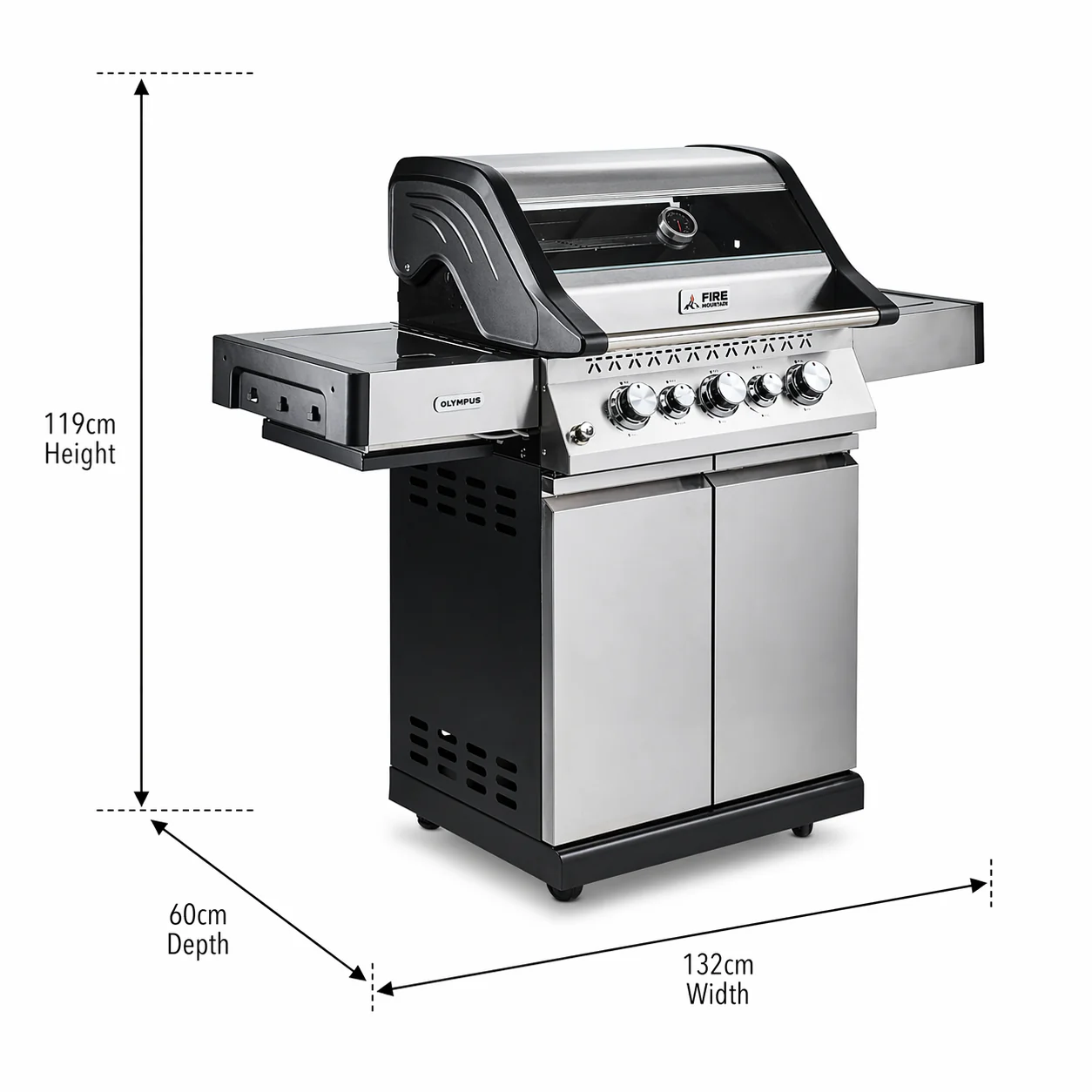 Fire Mountain Olympus Stainless Steel 5 Burner Gas BBQ (3+2) - Image 15