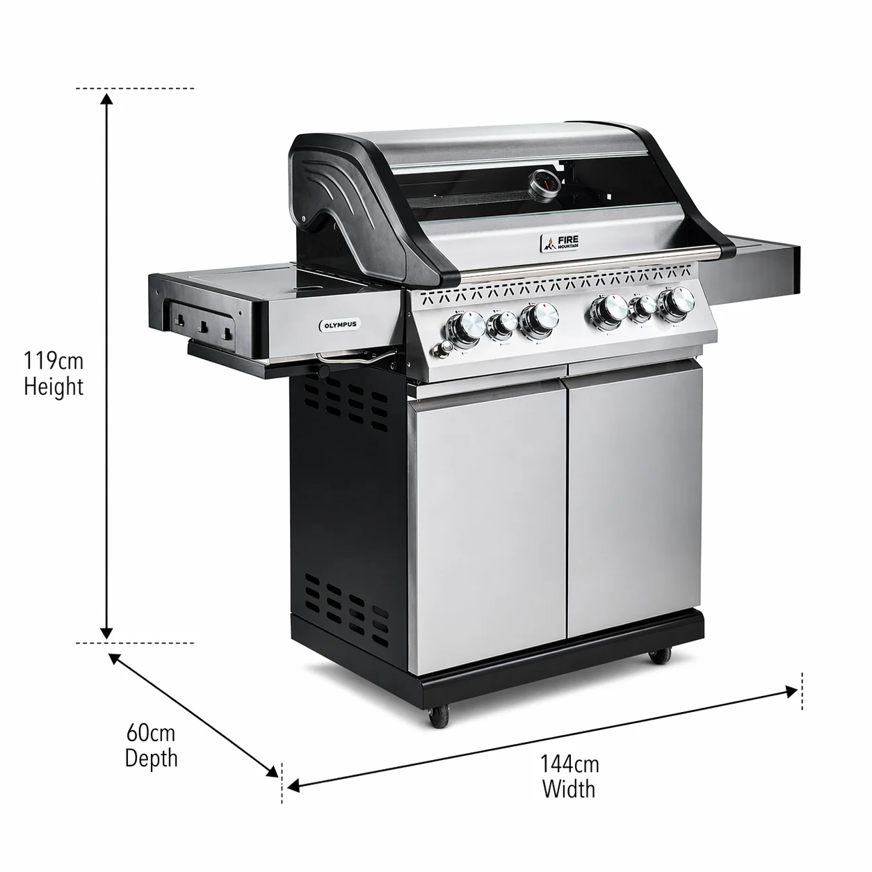 Fire Mountain Olympus Stainless Steel 6 Burner Gas BBQ (4+2) - Image 15