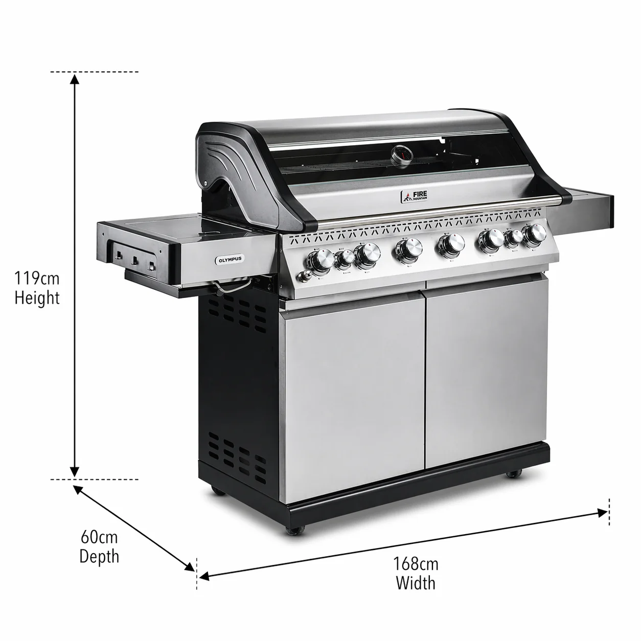 Fire Mountain Olympus Stainless Steel 8 Burner Gas BBQ (6+2) - Image 15