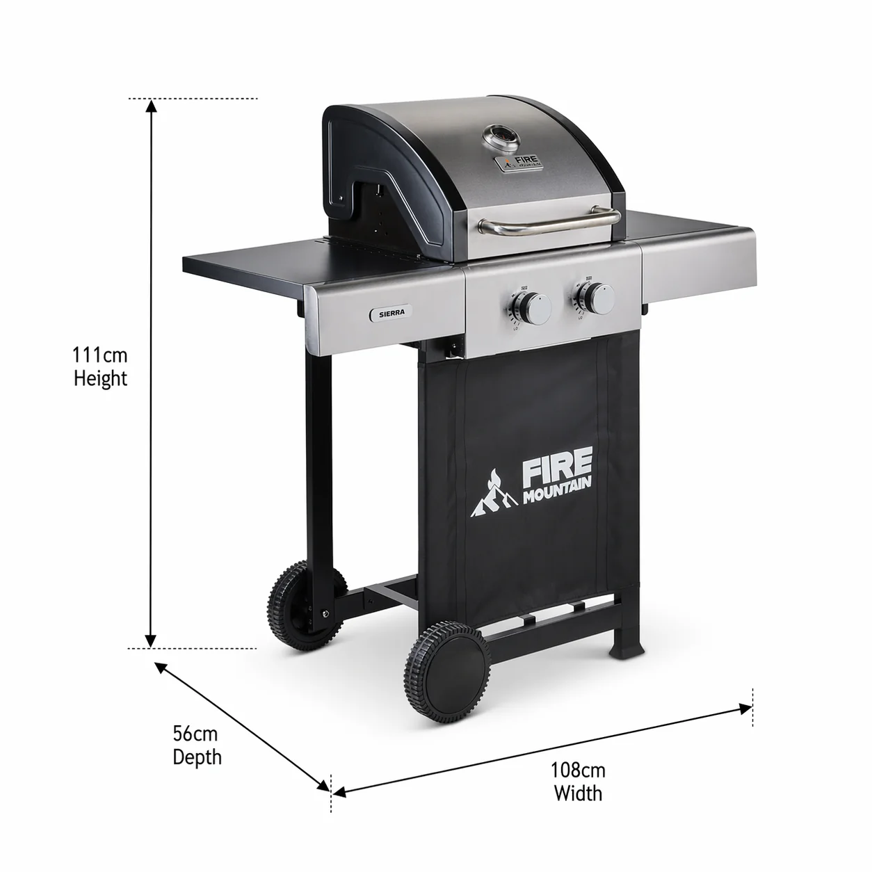 Fire Mountain Sierra 2 Burner Stainless Steel Gas BBQ - Image 13