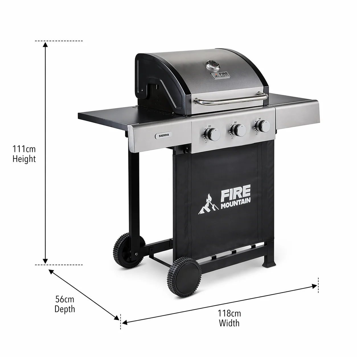 Fire Mountain Sierra 3 Burner Stainless Steel Gas BBQ - Image 13
