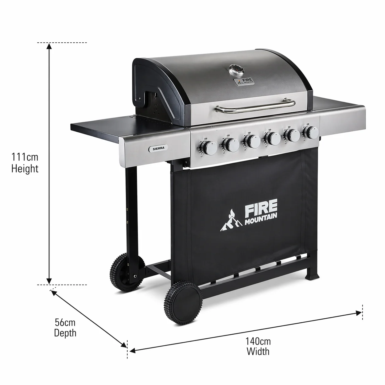 Fire Mountain Sierra 6 Burner Stainless Steel Gas BBQ - Image 13